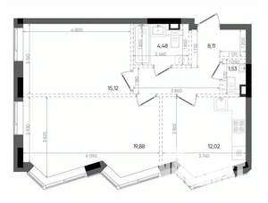 2-к квартира, вторичка, 61м2, 14/14 этаж