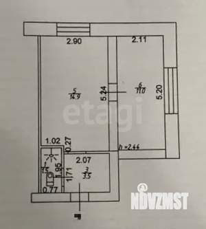 2-к квартира, вторичка, 31м2, 8/9 этаж