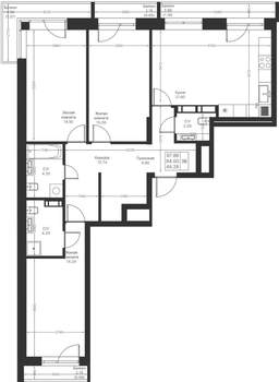 3-к квартира, вторичка, 98м2, 7/24 этаж