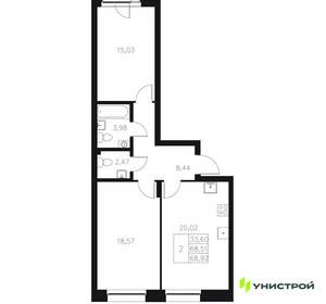 2-к квартира, вторичка, 69м2, 4/7 этаж