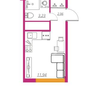 Студия квартира, вторичка, 18м2, 3/9 этаж