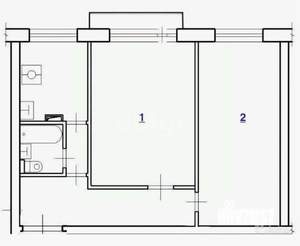 2-к квартира, вторичка, 47м2, 5/5 этаж