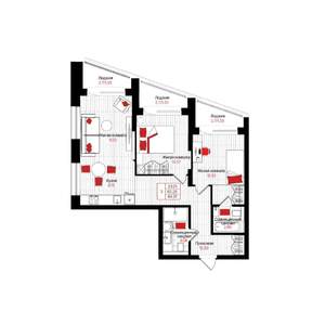 3-к квартира, вторичка, 64м2, 15/25 этаж