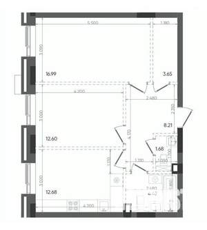2-к квартира, вторичка, 60м2, 15/22 этаж