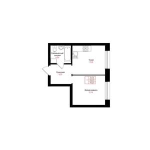 1-к квартира, вторичка, 35м2, 22/25 этаж