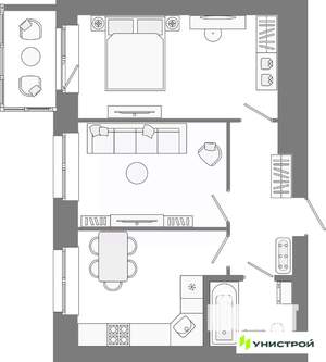 2-к квартира, вторичка, 48м2, 3/10 этаж