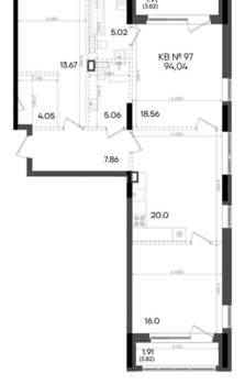 3-к квартира, вторичка, 94м2, 2/9 этаж