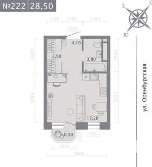 Студия квартира, строящийся дом, 29м2, 6/25 этаж