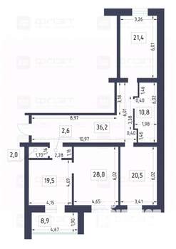 3-к квартира, вторичка, 149м2, 7/7 этаж