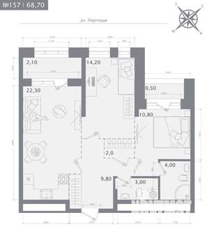 2-к квартира, вторичка, 69м2, 10/19 этаж