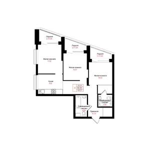 3-к квартира, вторичка, 64м2, 15/25 этаж