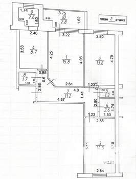 3-к квартира, вторичка, 72м2, 2/10 этаж