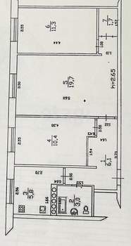 3-к квартира, вторичка, 58м2, 2/5 этаж