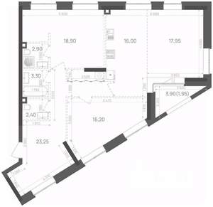2-к квартира, вторичка, 103м2, 10/15 этаж
