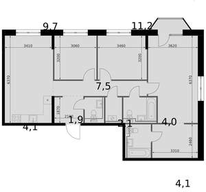4-к квартира, вторичка, 97м2, 7/14 этаж