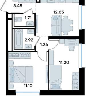 2-к квартира, вторичка, 44м2, 10/11 этаж