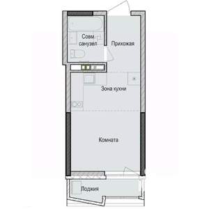 Студия квартира, строящийся дом, 25м2, 3/23 этаж