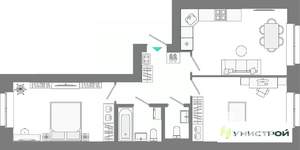 2-к квартира, вторичка, 62м2, 6/10 этаж