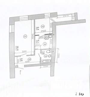 2-к квартира, вторичка, 38м2, 3/4 этаж