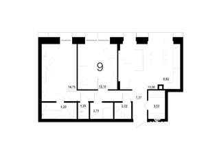 3-к квартира, вторичка, 69м2, 2/4 этаж