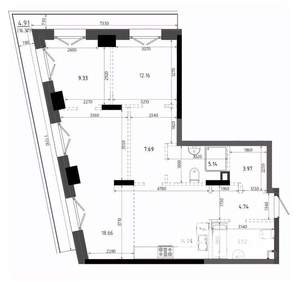 2-к квартира, вторичка, 86м2, 4/19 этаж