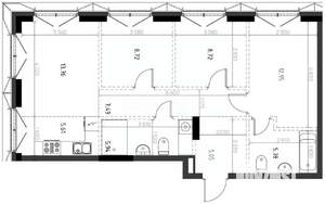 3-к квартира, вторичка, 74м2, 10/12 этаж