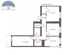 3-к квартира, вторичка, 86м2, 2/9 этаж