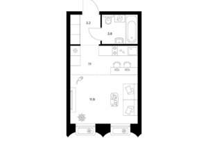 Студия квартира, вторичка, 26м2, 7/26 этаж
