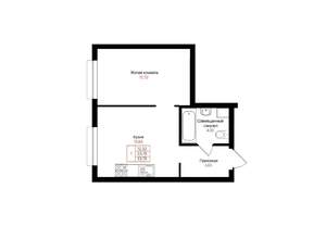 1-к квартира, вторичка, 34м2, 23/25 этаж