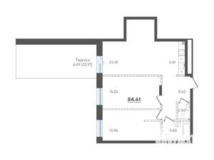 2-к квартира, вторичка, 85м2, 2/4 этаж