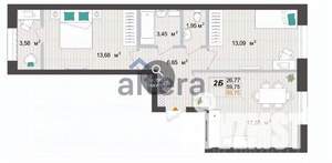 2-к квартира, сданный дом, 60м2, 6/9 этаж