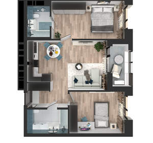 2-к квартира, вторичка, 65м2, 13/23 этаж