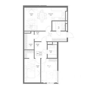 3-к квартира, строящийся дом, 95м2, 4/4 этаж