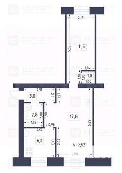 2-к квартира, вторичка, 42м2, 2/5 этаж