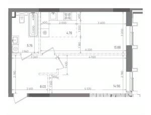 2-к квартира, вторичка, 47м2, 13/22 этаж