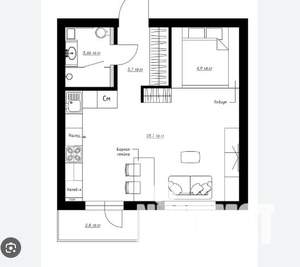 1-к квартира, вторичка, 35м2, 3/5 этаж