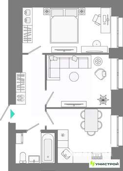 2-к квартира, вторичка, 44м2, 5/10 этаж
