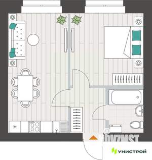 1-к квартира, вторичка, 39м2, 5/10 этаж