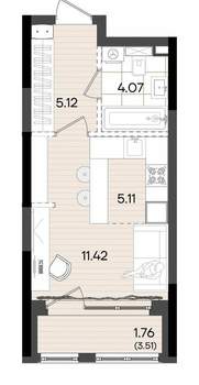 Студия квартира, вторичка, 27м2, 4/23 этаж