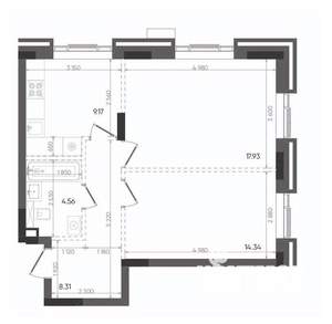 2-к квартира, вторичка, 54м2, 19/22 этаж