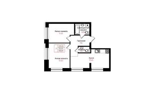 2-к квартира, вторичка, 54м2, 16/25 этаж