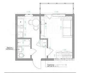 1-к квартира, вторичка, 21м2, 9/9 этаж
