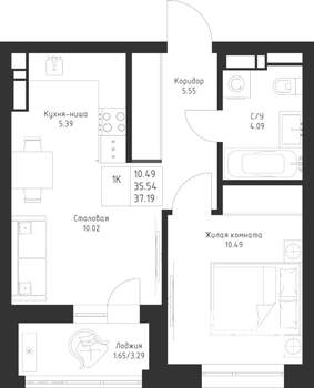 1-к квартира, вторичка, 37м2, 4/23 этаж