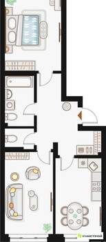 2-к квартира, вторичка, 65м2, 2/19 этаж