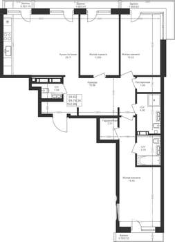 3-к квартира, вторичка, 103м2, 4/10 этаж