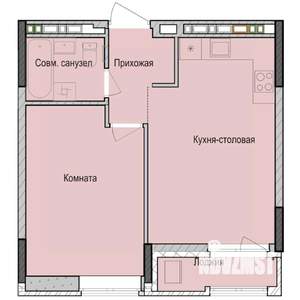 1-к квартира, строящийся дом, 42м2, 6/23 этаж