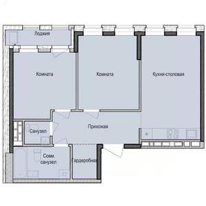 2-к квартира, строящийся дом, 61м2, 10/23 этаж