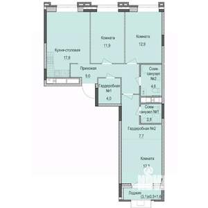 3-к квартира, вторичка, 84м2, 14/14 этаж