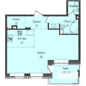 1-к квартира, строящийся дом, 53м2, 3/4 этаж