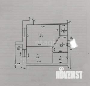 1-к квартира, вторичка, 43м2, 6/9 этаж
